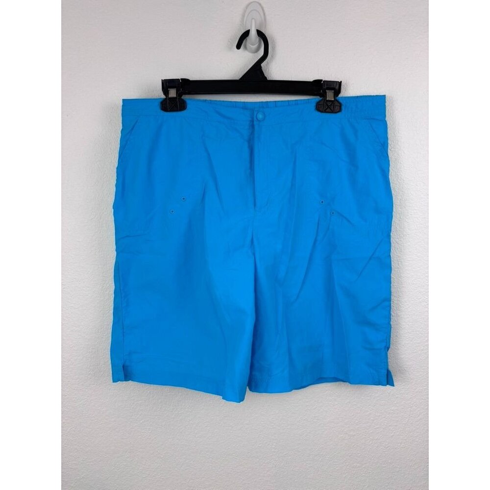 Lands' End women's 14 blue swim shorts modest swimwear‎ attached bottoms